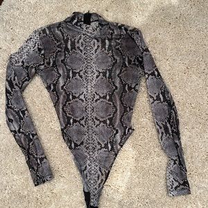 Tic Toc sheer high neck leopard bodysuit